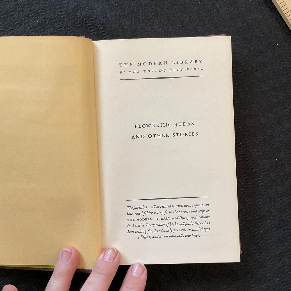 Vintage Flowering Judas Katherine Anne Porter Modern Library‎ Hardcover Short